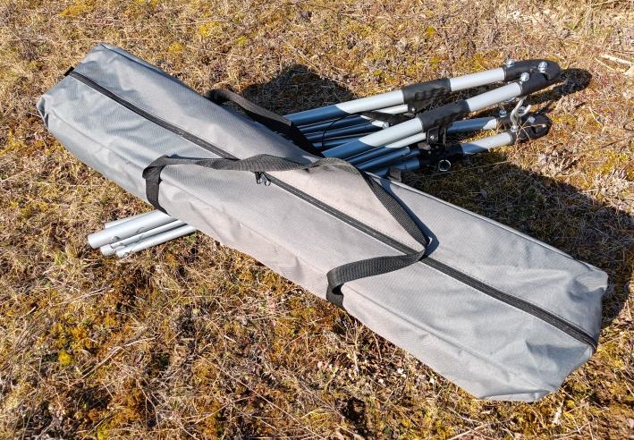 Handlich verstaut in einem Packsack.