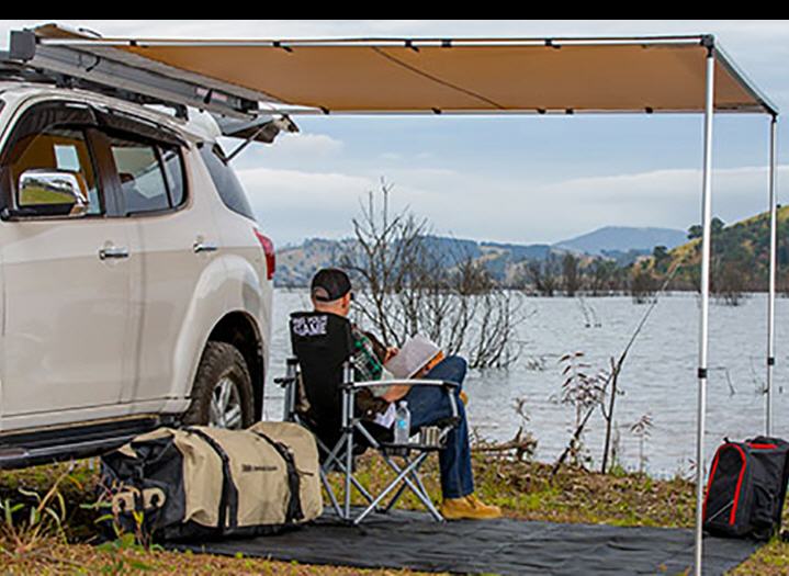 Schutz vor Sonne und Regen unter 2,50m x 2,50m.