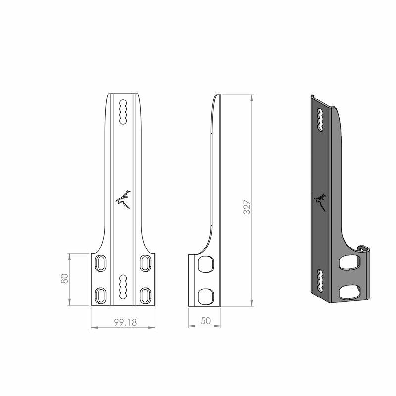Die Halterung und ihre Ma&szlig;e.