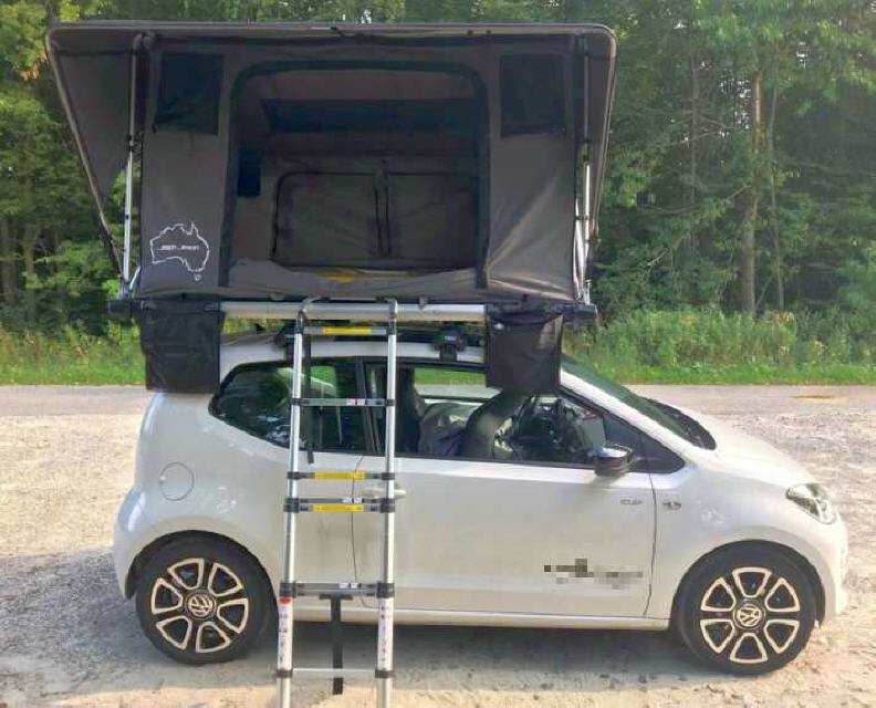 Elektrisch unterwegs: auf VW Up.