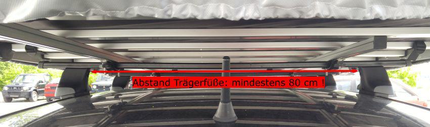 Mindestabstand der Tr&auml;gerf&uuml;&szlig;e: 80 cm!