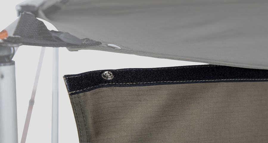 Schnelle Befestigung an der Markise.