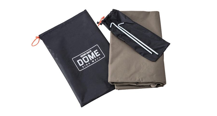 Seitenteil, Transportsack und Heringe.