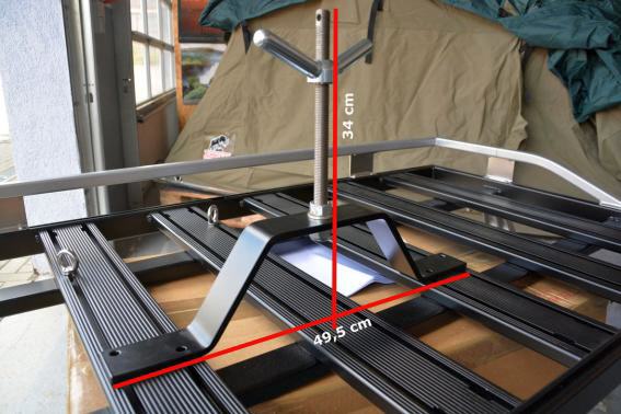 Die Ma&szlig;e der Radhalterung von Tembo.