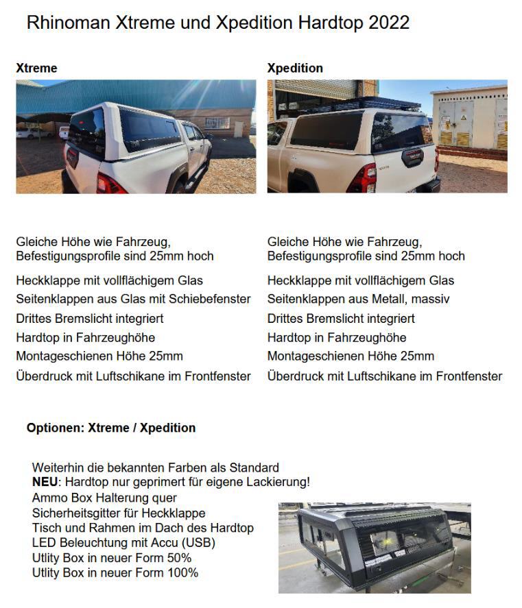 Das Xtreme und Xpedition im Vergleich.